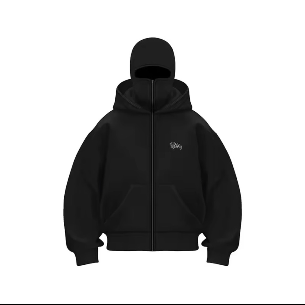 Fashion Trend Joker Zipper Hoodie Men Street Y2K Hip Hop Fleece Padded Sweatshir